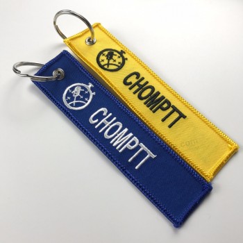 gepersonaliseerde geborduurde sleutelhanger voor cadeauzakje met uw logo