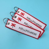dubbelzijdig logo textiel Key tags borduurwerk sleutelhangers