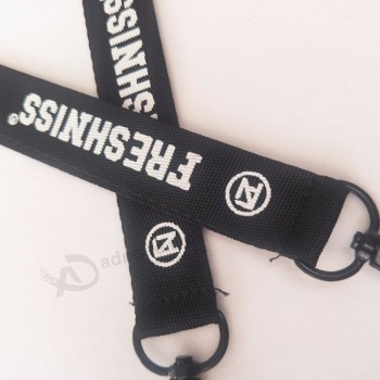 Porte-clés en ruban de nylon personnalisé avec logo d’impression