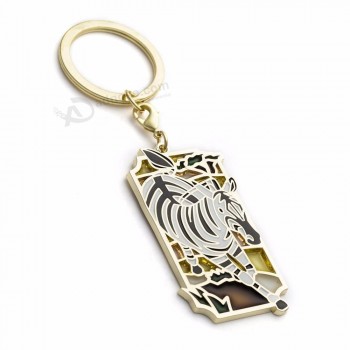 Personnalisé blanc éléphant animal souvenir noël en acier inoxydable mignon porte-clés en métal personnalisé
