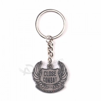 Mode personnalisé argent antique personnalisé métal porte-clés/porte-clés