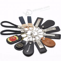 Großhandelsmassenhandgemachtes kundenspezifisches PU-Leder Automarken-Logo keychain, Namenskarten-Schlüsselring, Auto-Logo Schlüsselkette