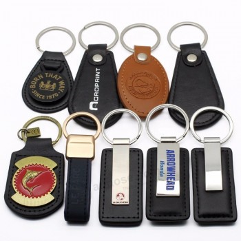 Großhandelsmassenhandgemachtes kundenspezifisches echtes PU-Leder Automarken-Logo keychain, Namenskarten-Schlüsselring, Auto-Logo Schlüsselkette