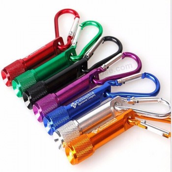 Vente en gros Mini LED Lampe de poche Mousqueton Alpinisme Boucle Torche Clip Porte-clés