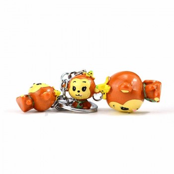 Résine Anime Dessin animé Trois Singe Banane Porte-clés Femmes Pvc porte-clés