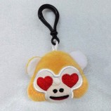 6CM emoji Affe schlüsselanhänger weiche angefüllte Plüschherzschlüsselringe für fördernde Geschenke
