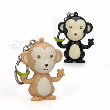 llaveros llavero mono creativo con luz LED