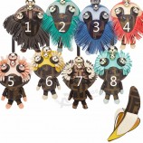 Custom witch robot space monkey animal fur keychains