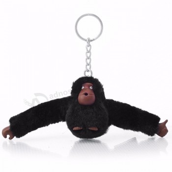 anillo de llavero de mono de juguete de felpa de piel sintética personalizada