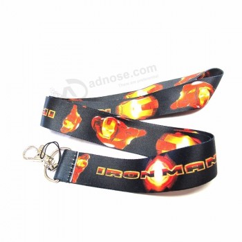 Lanière slim noire avec logo personnalisé imprimé sur mesure