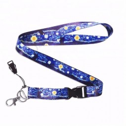 Cordón tejido de nylon estampado con logo y gancho especial