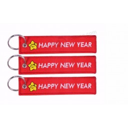 Double logo Jacquard Porte-clés personnalisés tissés pour tirette de fermeture éclair
