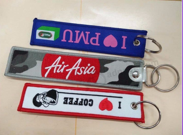Embroidered fabric Key Tag for sport Athletic