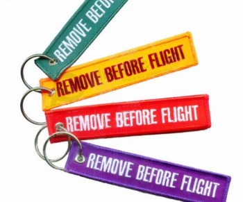Promotional Customized Woven Fabric Key Tag personalised keyrings