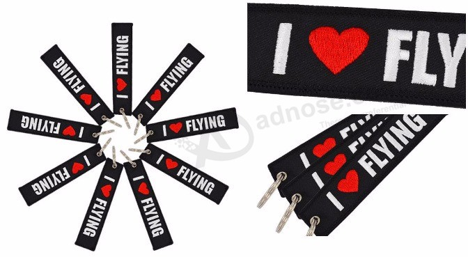 Embroidered keyring Luggage woven Keychain
