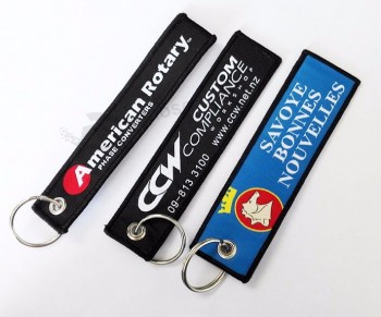 Patch tissé Jacquard Laser Lockrand pour porte-clés personnalisés