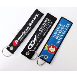 jacquard laser lockrand geweven patch voor gepersonaliseerde sleutelhangers