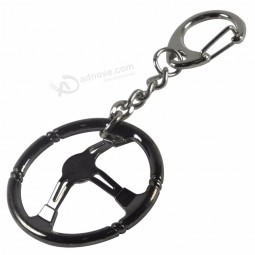 Bijoux populaires porte-clés manchon roulement tournant automatique en acier inoxydable modèle de volant de voiture