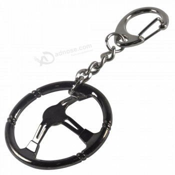 Bijoux populaires porte-clés manchon roulement tournant automatique en acier inoxydable modèle de volant de voiture