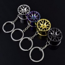 車のキーホルダーホイールタイヤスタイリングクリエイティブカーキーリング