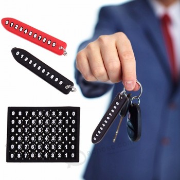 Anti-perte de plaque d’immatriculation de voiture porte-clés de voiture pendentif auto véhicule numéro de téléphone carte porte-clés