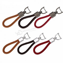 차 keychain 싼을 위해 길쌈하는 PU 가죽 손