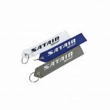 gepersonaliseerde stoffen patch geweven borduurwerk sleutelhanger na schrik sleutelhangers
