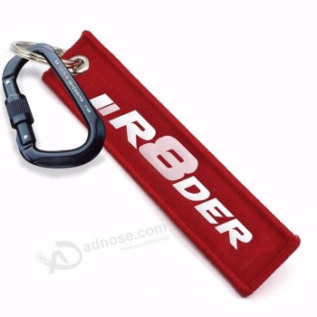 Logotipo feito sob encomenda 3D marcado nome bordado Tag porta-chaves promocionais