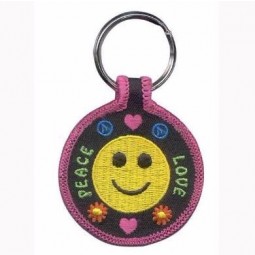 Drapeau du Royaume-Uni personnalisé double logo design tissu broderie porte-clés