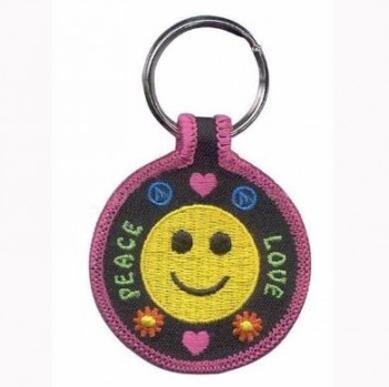 Drapeau du Royaume-Uni personnalisé double logo design tissu broderie porte-clés