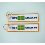 op maat geweven geborduurde stof Key Tag label