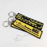 aangepaste souvenir geweven borduurwerk sleutelhanger patch