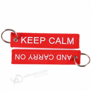 Factory Keep Calm Broderie Porte-clés tissé personnalisé