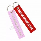 promotionele borduurwerk sleutelhanger aangepaste stof sleutelhangers