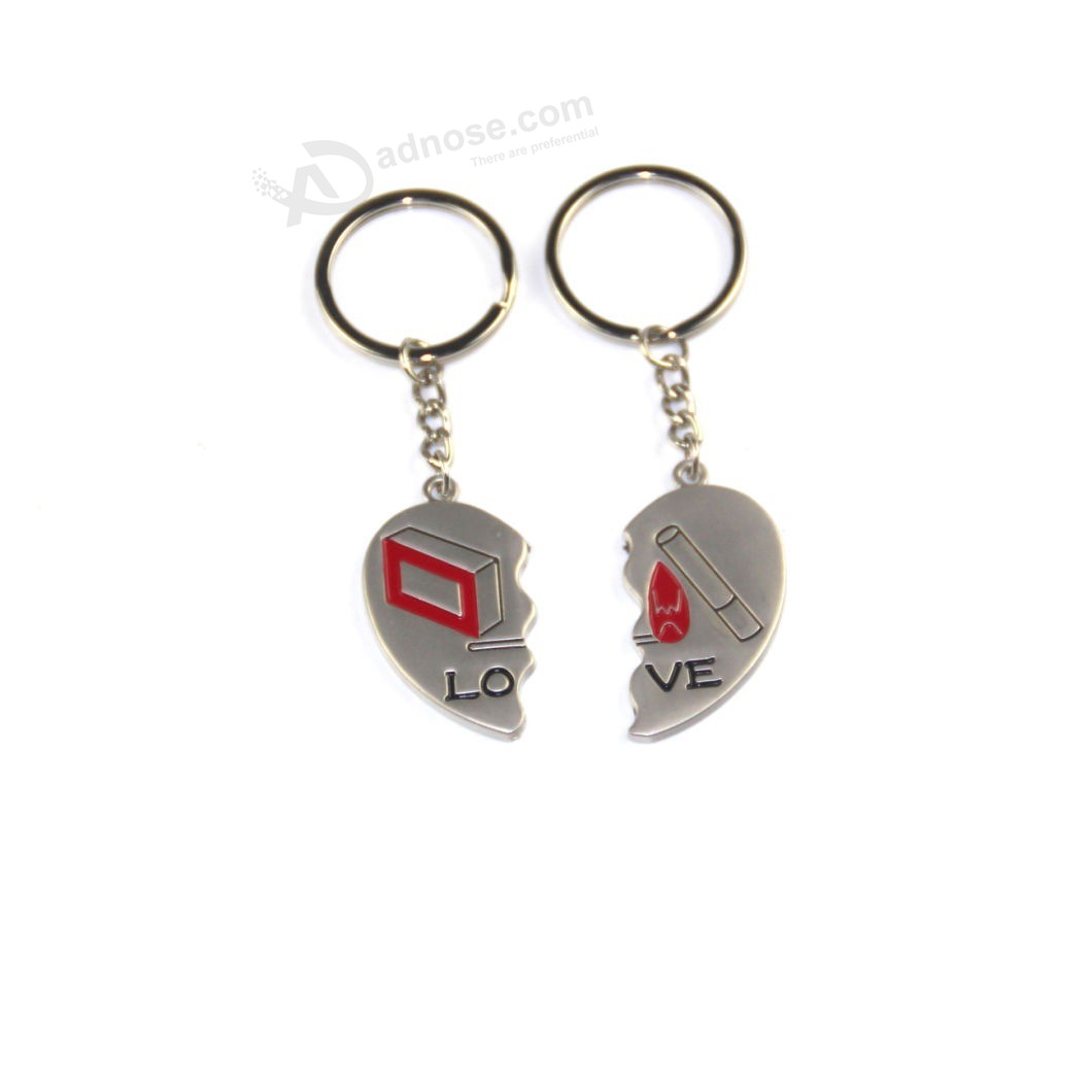 Wholesale custom Enamel heart Wedding couple Gift Keychain