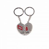 Vente en gros émail personnalisé coeur mariage couple porte-clés
