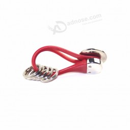 China Manufacturers Custom Red PVC Keychain with Metal Rings