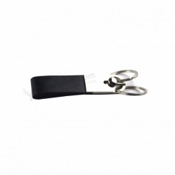 Detachable Double Rings Custom Blank Metal Leather Keychain