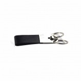 Porte-clés en cuir blanc double anneaux amovible sur mesure