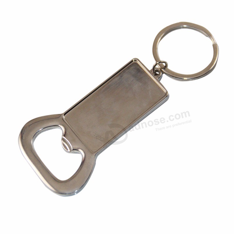 Keychain apribottiglie in metallo personalizzato vuoto di alta qualità OEM