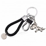 Schweinpferd-Tierkreis keychain ledernes Luxuxseil der netten Legierung Schlüsselketten arbeiten Charme Mann- / Frauenschmucksachen Schlüsselkette Autoschlüsselringgeschenk um