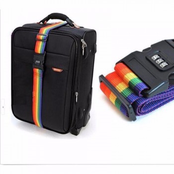 Sangle de bagage Ceinture croisée Emballage Valise de voyage réglable Nylon 3 chiffres Mot de passe Serrure Boucle Sangle Courroies à bagages