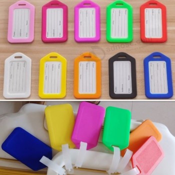Porte-étiquette de bagage en plastique Étiquettes Nom de la sangle Adresse Sac de valise Bagages Étiquette de bagage de voyage Accessoires Couverture de carte