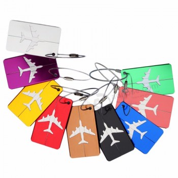 アルミ荷物タグ搭乗フライト手荷物カードファッション旅行荷物ラベルストラップスーツケース荷物タグドロップシッピング