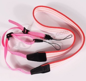 cinturino per fotocamera personalizzato in poliestere rosa di alta qualità