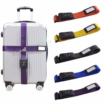 ホット新しい1ピース男性女性ユニセックス調整可能なスーツケース組み合わせ荷物ストラップ旅行荷物タイダウンベルトロック5色