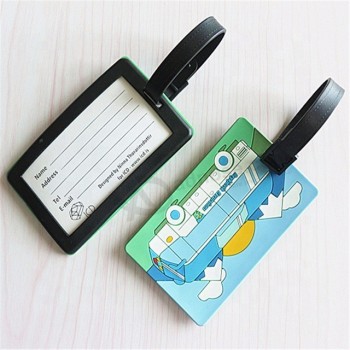 debossed logo souvenir travel soft pvc rubber luggage tag holder