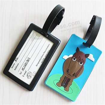 eco-friendly soft pvc rubber 3d luggage id name tag