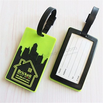 debossed logo soft pvc rubber smart suitcase luggage hand tag