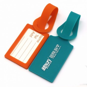 Étiquette de bagage de voyage en PVC en plastique personnalisée